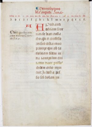 Alternative view of Illuminated manuscript leaf - France, 16th + 19th Century