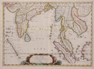 17th century map of India and Southeast Asia