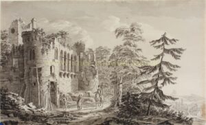 Drawing with ruin and soldiers attributed to Dirk Langendijk, ca. 1790–1805
