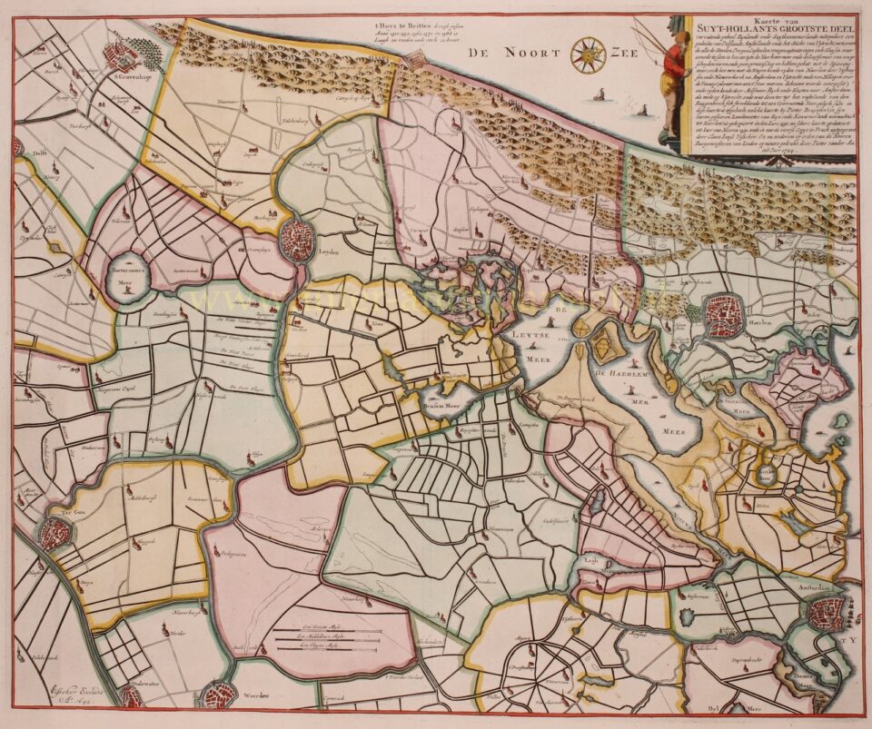 Leiden and environs - Claes Jansz. Visscher + Pieter van der Aa, 1724