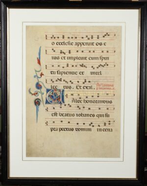 Alternative view of Medieval Illuminated Manuscript Leaf - Tuscany, c. 1300-1325
