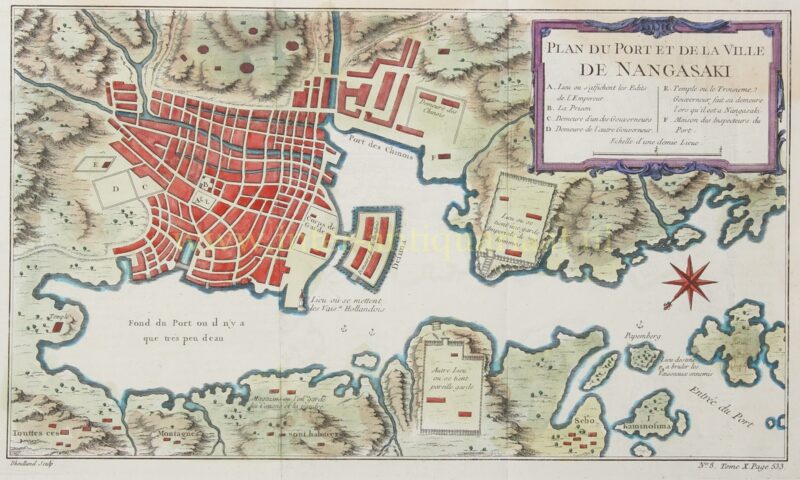 Nagasaki, Dejima - Guillaume Dheulland + Jacques-Nicolas Bellin, 1764