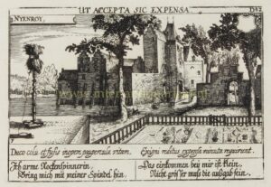 Antique print of Nijenrode Castle, home of Nyenrode Business University, 1638