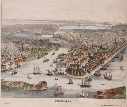 Bird's eye view of New York 1840s