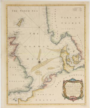 Antique chart of the North Sea or German Ocean by R.W. Seale, c. 1744