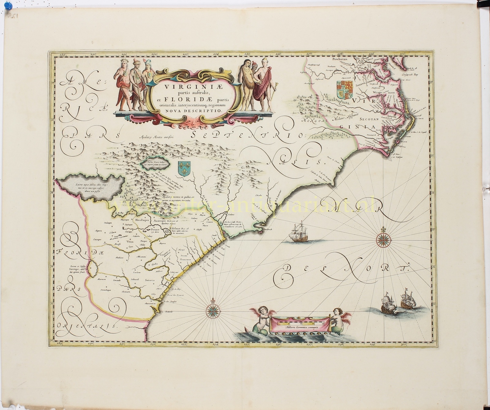 North America, East Coast, Virginia, Florida - Blaeu, c. 1640 - Image 3
