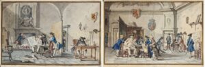 original antique Orangist drawings from the Dutch Patriot Period, during the Prussian Invasion of Holland in 1787.