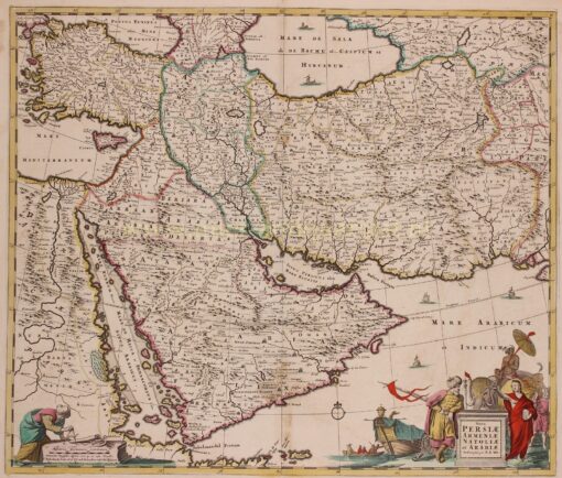 17th century map of old Persia