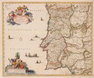 17e-eeuwse kaart van het koninkrijk Portugal en Algarve