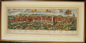 Rome antique panoramic view with original colouring - Probst aft