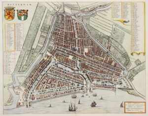 copper engravung of Rotterdam published by Joan Blaeu in 1649