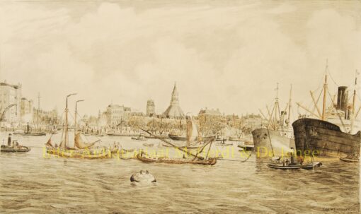 Havengezicht Rotterdam - Eugène Rensburg