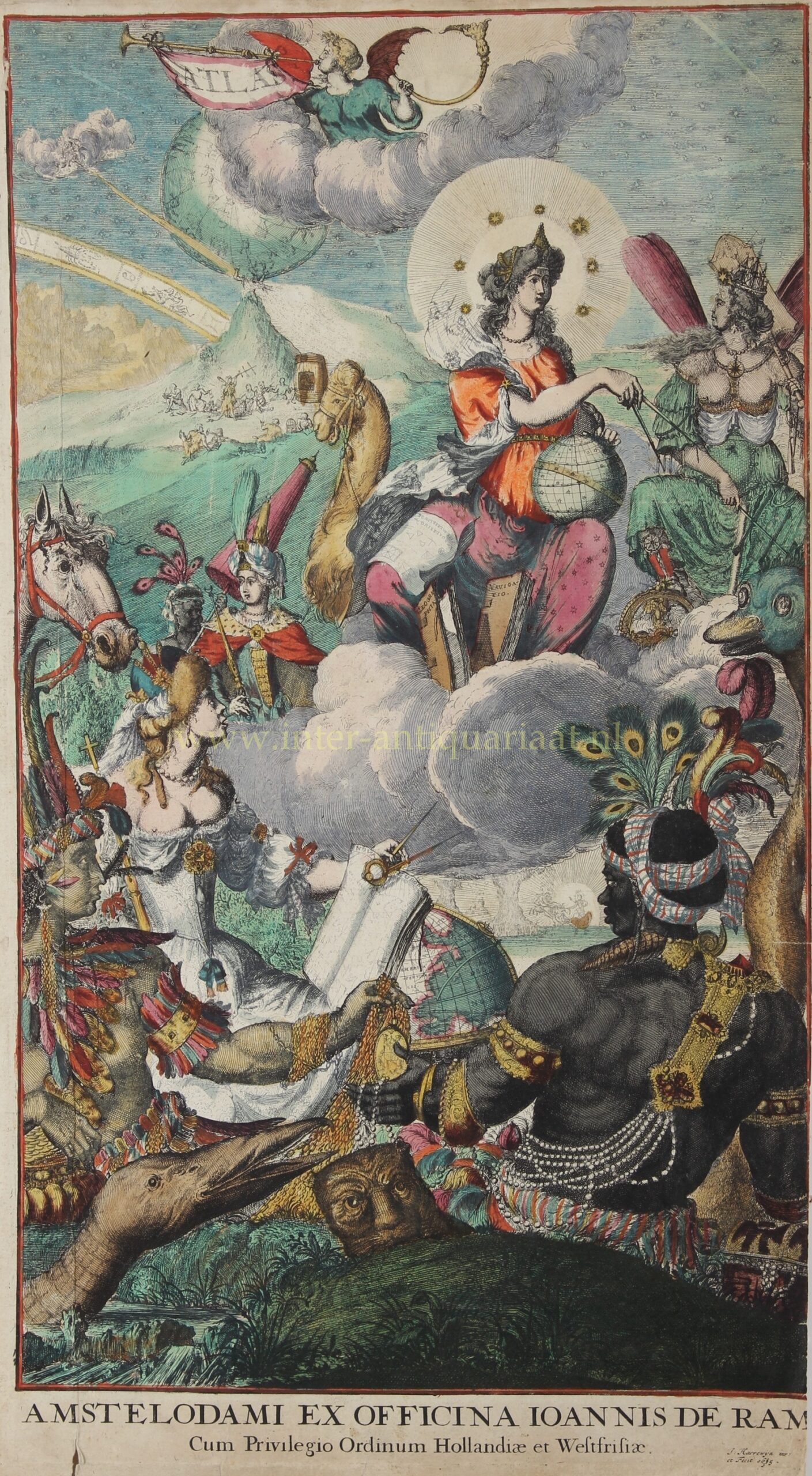Johannes de Ram atlas title page by Jacob Harrewijn, 1685