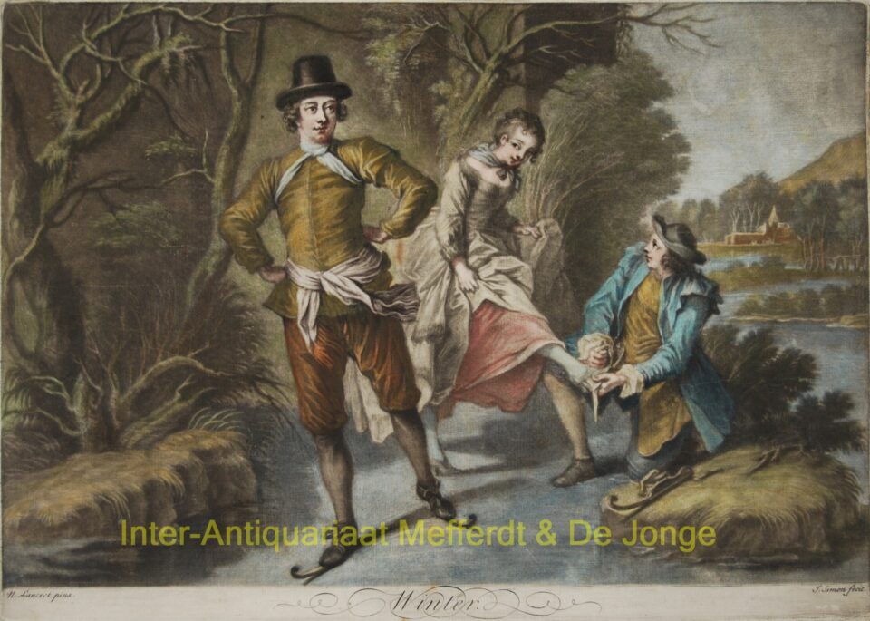 On ice skates - Jean Simon after Nicolas Lancret, first half 18th century - Image 2