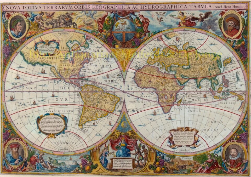 World map - Mercator, Hondius, Janssonius, 1641