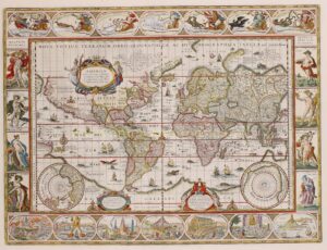 17th century world map by Willem Blaeu