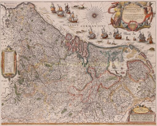 kaart van Zeventien Provinciën door Willem Blaeu