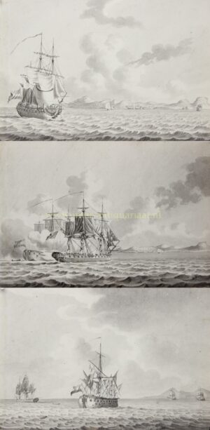 Naval battle before Curaçao - P.M. de la Cave, 1782