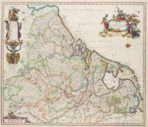 antique map Dutch Republic original engraving 17th century