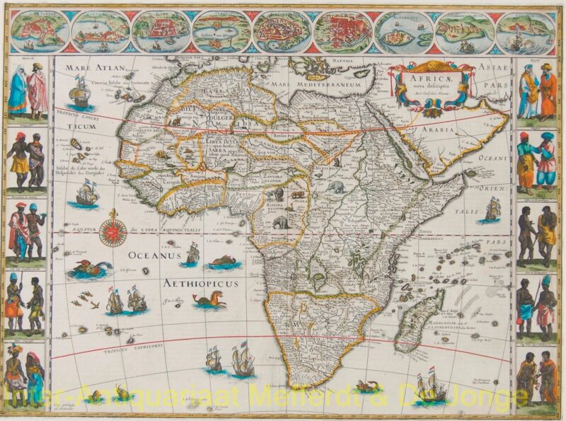Africa antique map – Bleau, c. 1640