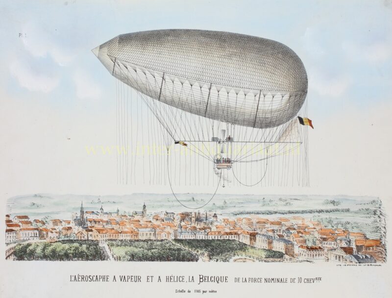 Luchtschip boven Brussel – J.B. Stevens, ca. 1860