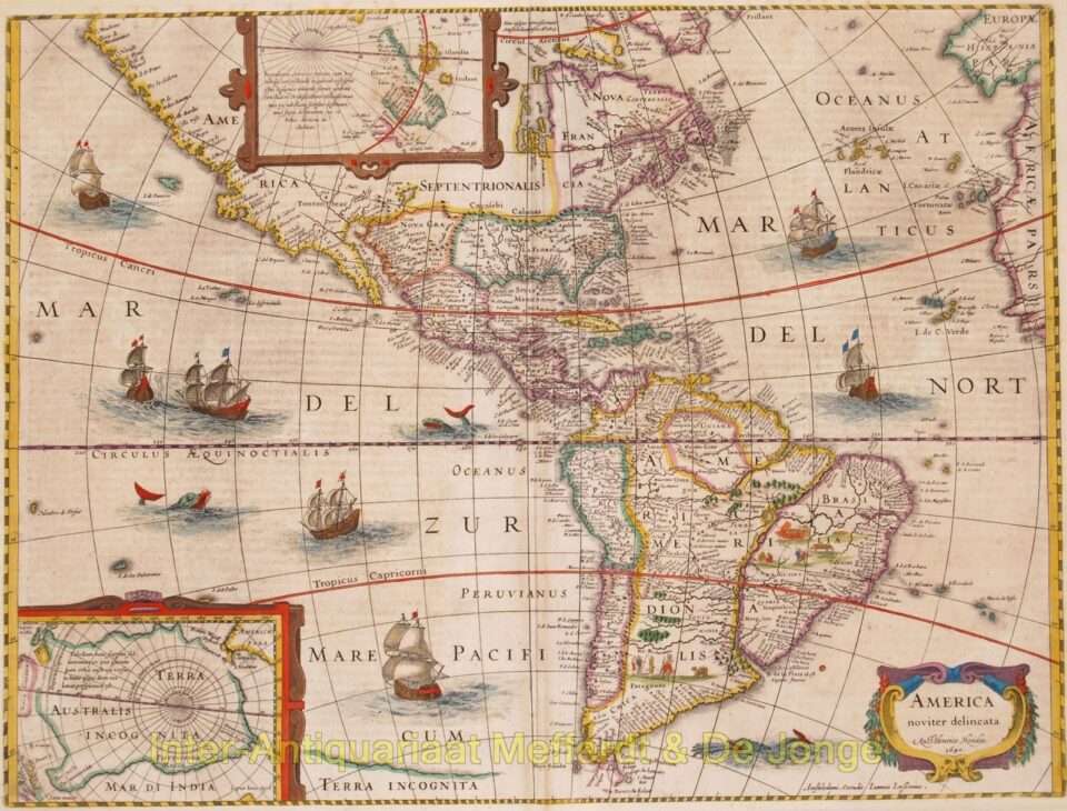 America rare map - Hondius/Janssonius