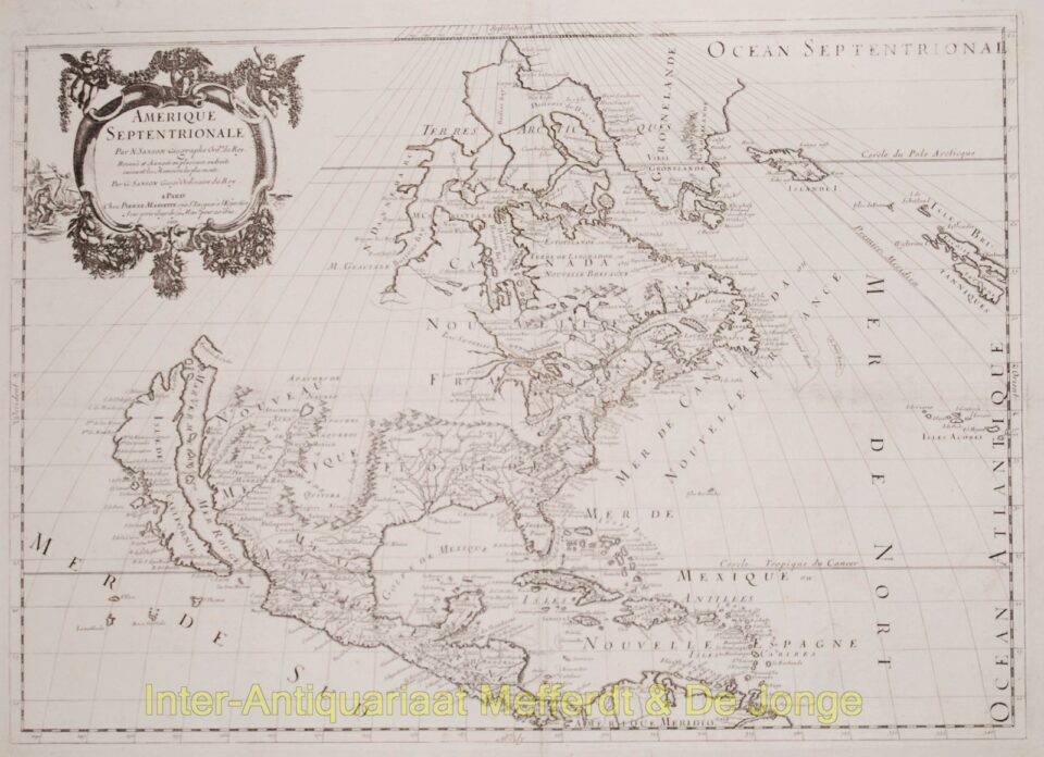 North America antique map - Sanson
