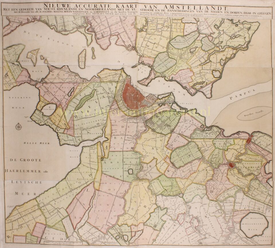 kaart van 18e-eeuws Amstelland