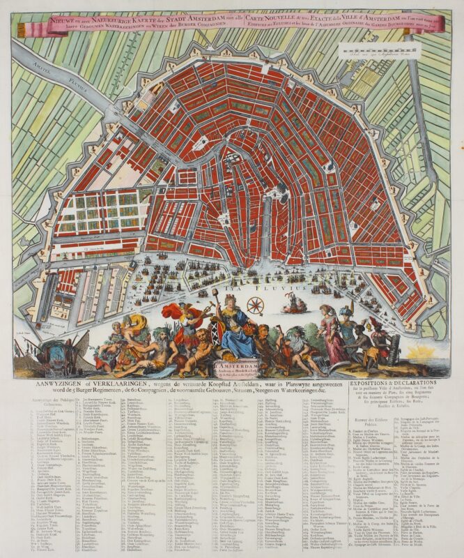 Eerste waterstaatkundige kaart van Amsterdam