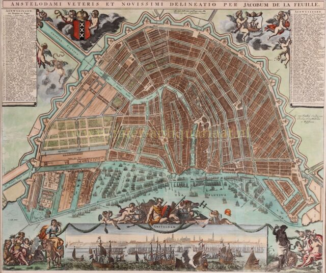 18e-eeuwse kaart van Amsterdam