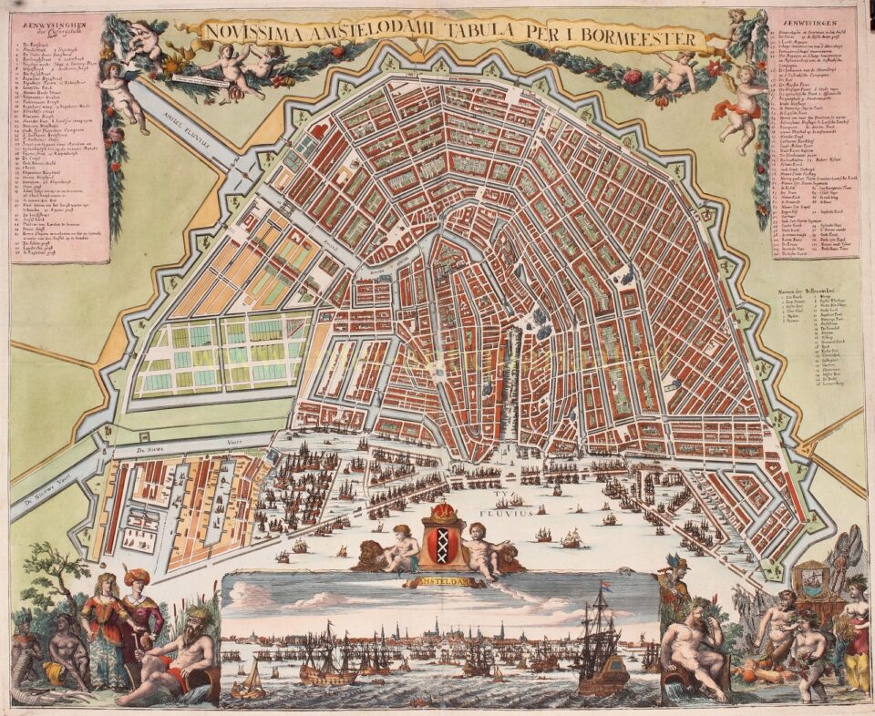 oude kaart Amsterdam eind 17e-eeuw