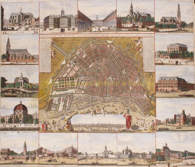 Figuratieve kaart van Amsterdam - Nicolaes Visscher + Daniel Stoopendaal