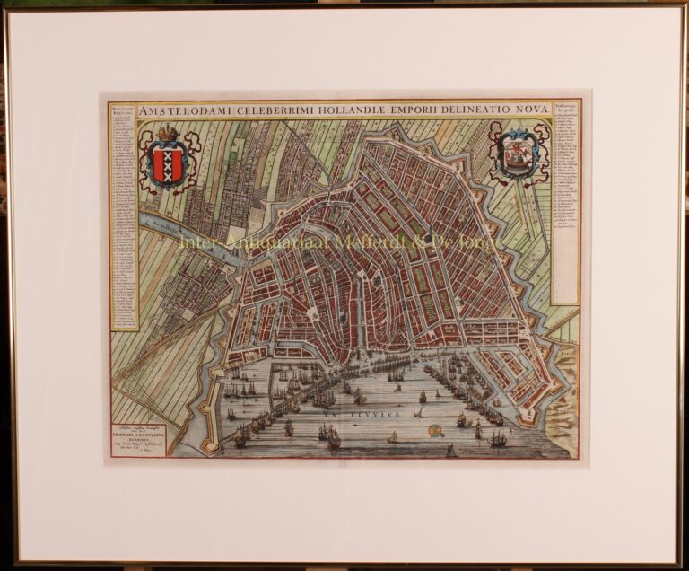 Antieke Kaart Amsterdam 17e Eeuw Plattegrond Blaeu Geschiedenis