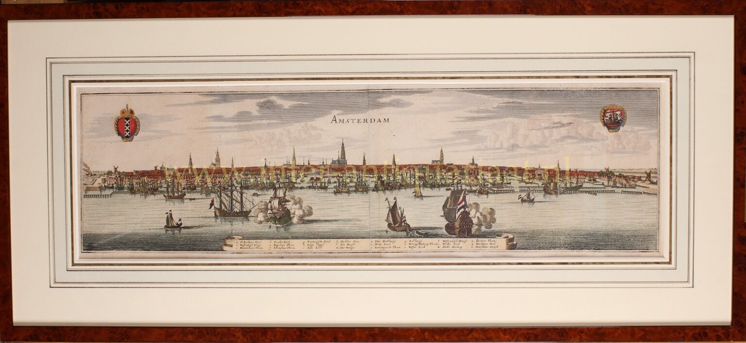 Amsterdam In De E Eeuw Oude Gravure Ij Gezicht Gouden Eeuw