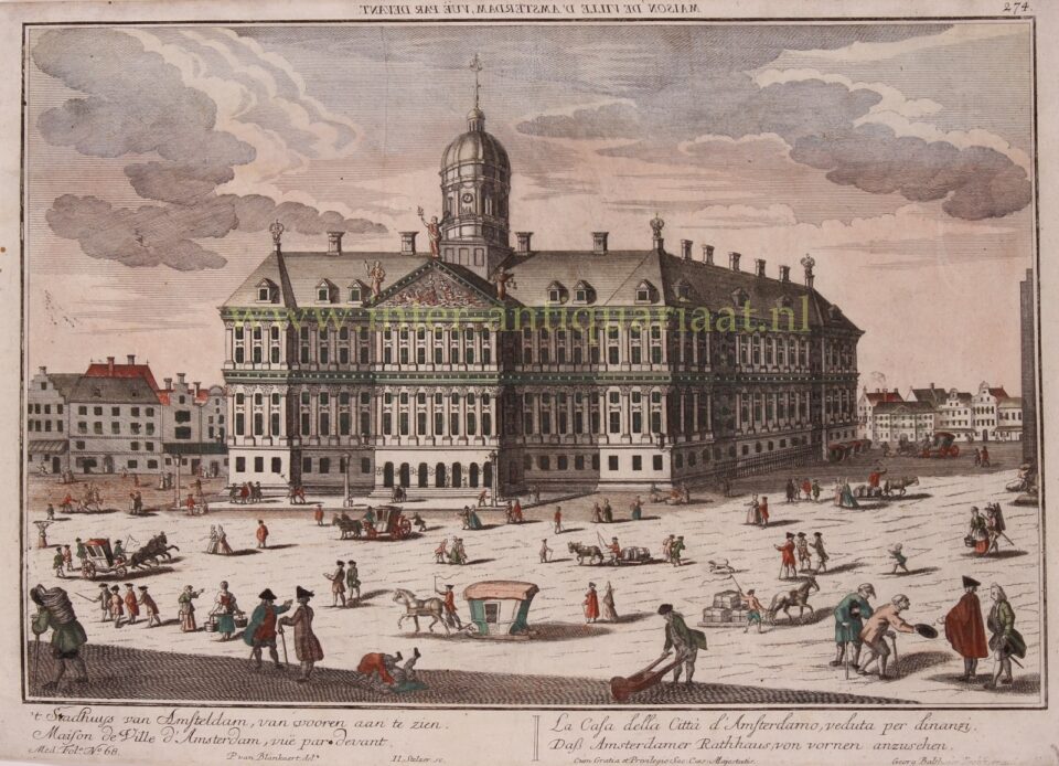 Paleis op de Dam in de 18e-eeuw Oude Stadhuis