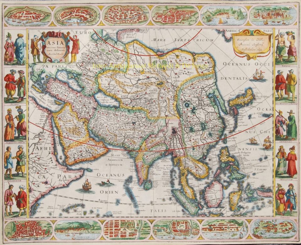 Rare antique map of Asia - Jan Jansson
