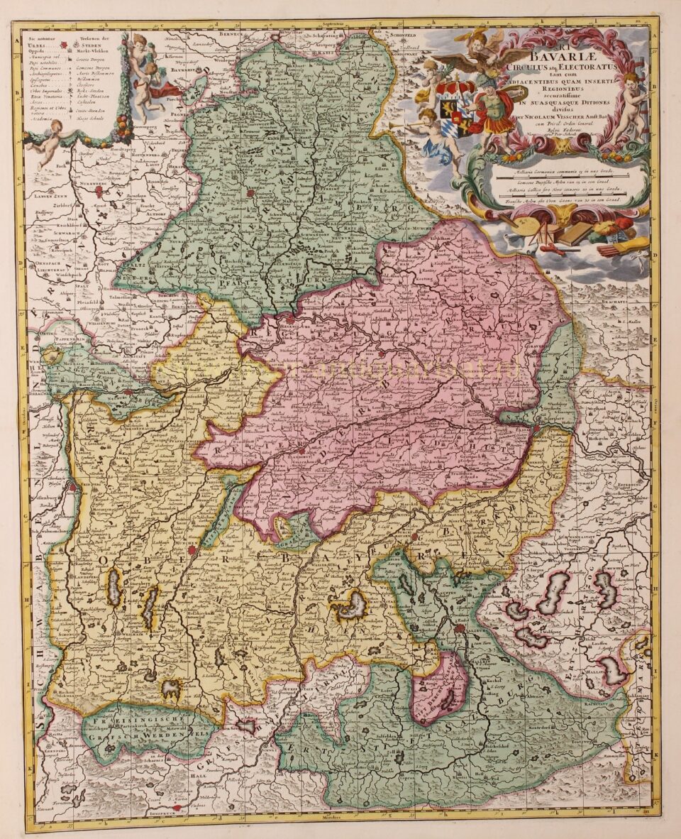 18e-eeuwse kaart van Beieren