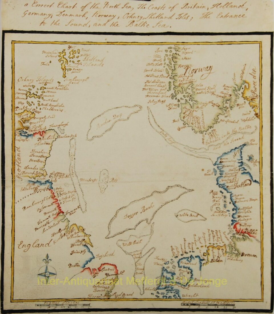 North Sea - manuscript map made in 1782