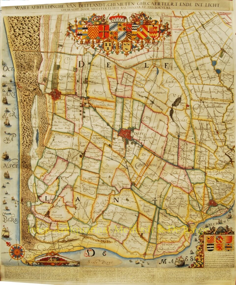 Delfland antieke wandkaart - Floris Balthasars