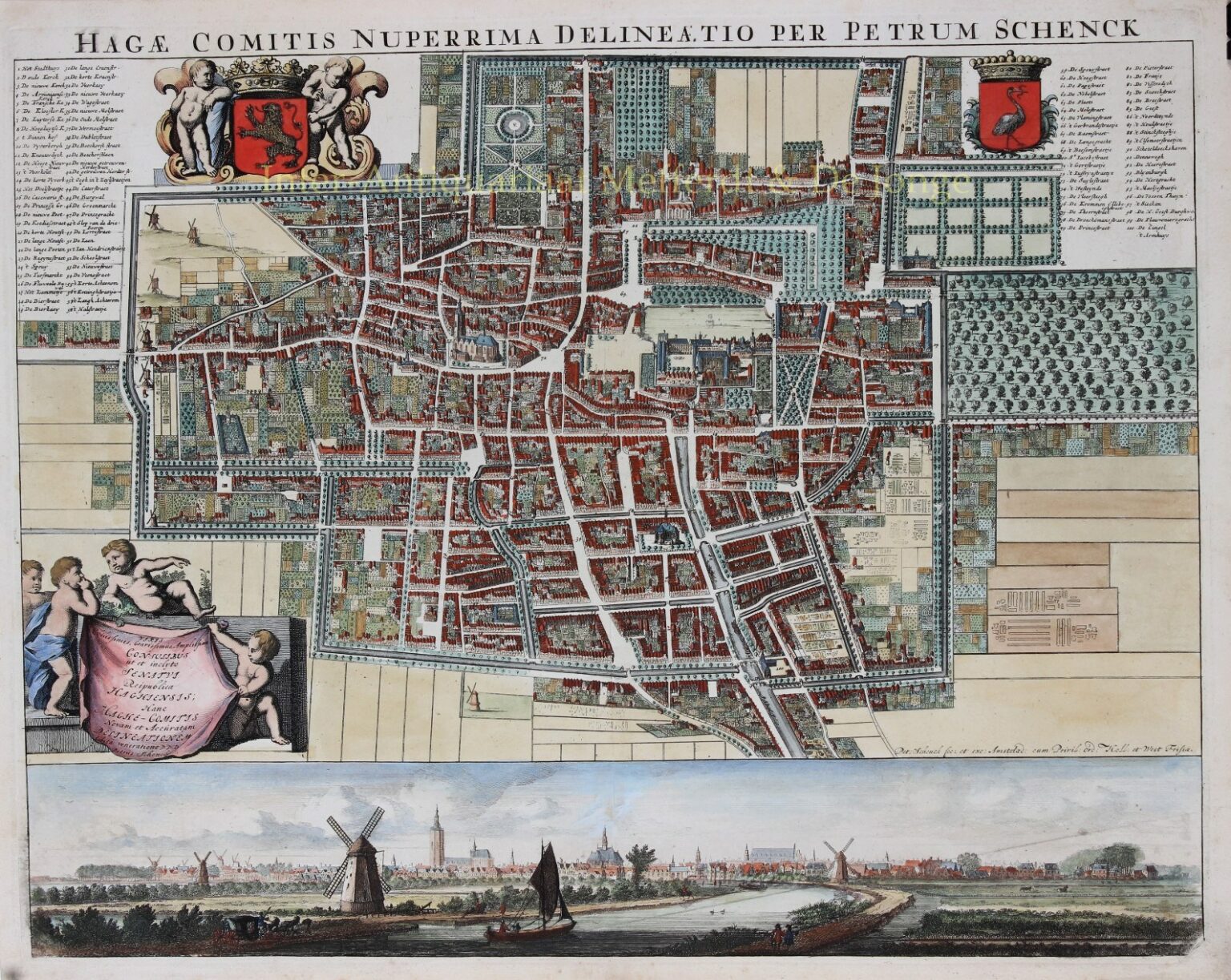 Den Haag 's-Gravenhage Oude Kaart Originele Antieke Gravure 17e-eeuw