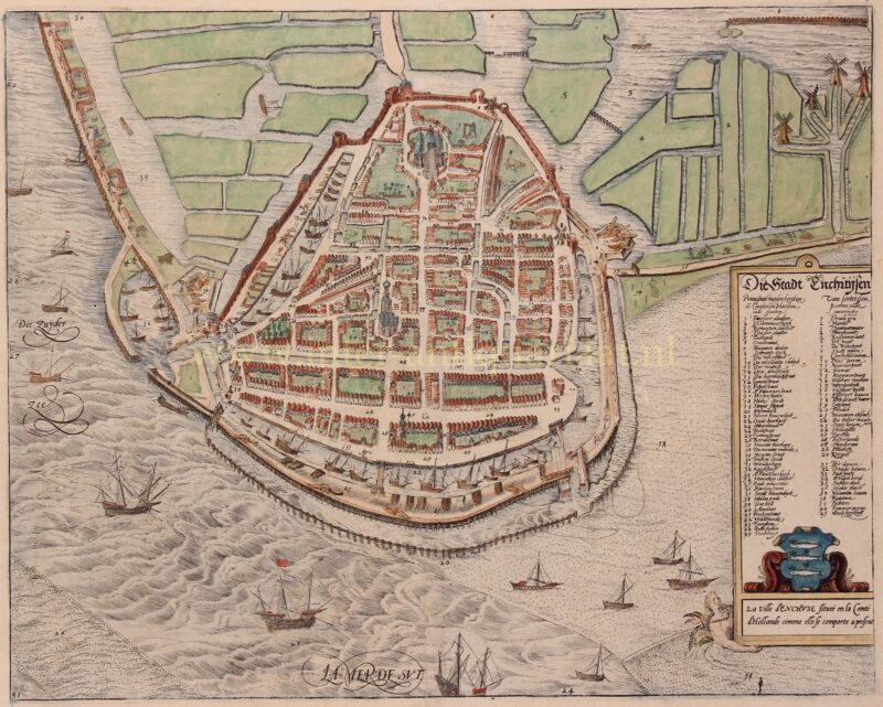 kaart van 16e-eeuws Enkhuizen