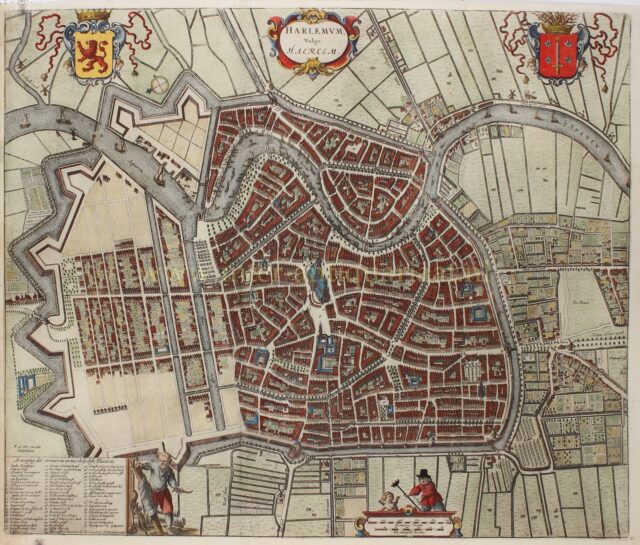 historische plattegrond van Haarlem vervaardigd door Frederick de Wit