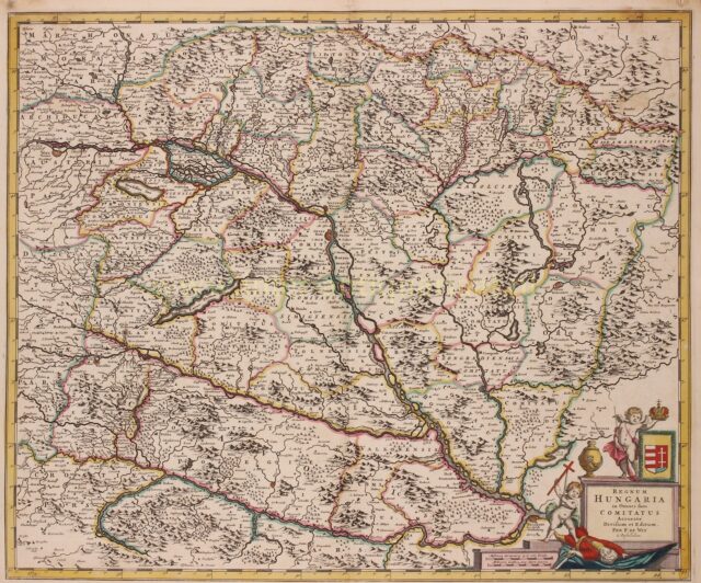 17th century map of the Kingdom of Hungary