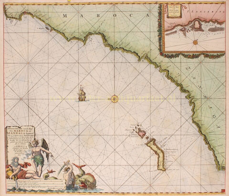 17e-eeuwse paskaart van de Canarische Eilanden