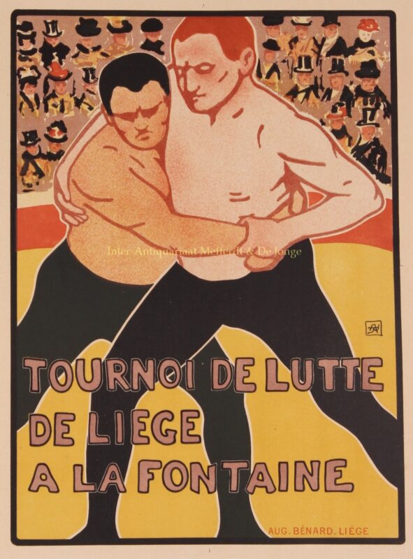 Tournoi de lutte de Liège a la Fontaine – Armand Rassenfosse, 1895-1900