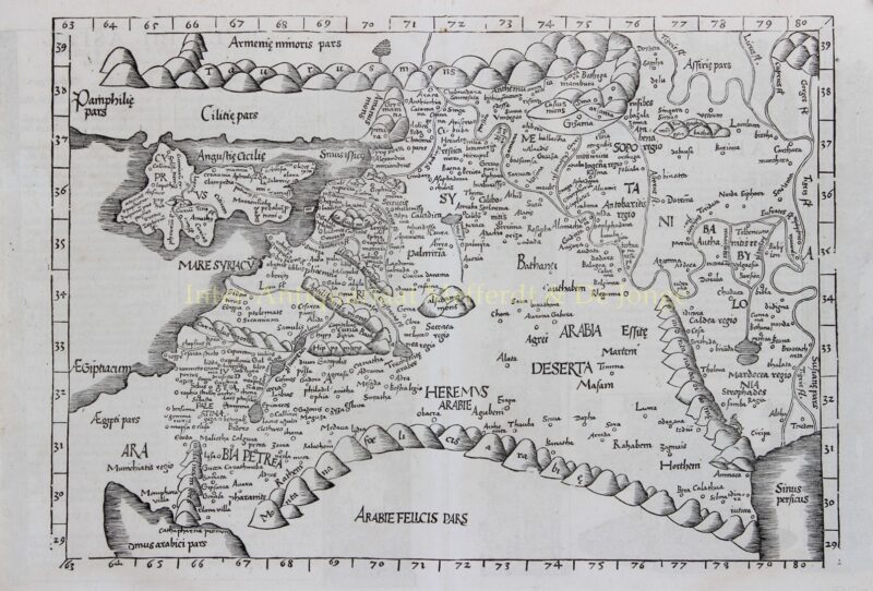 Middle East – Laurent Fries/Johannes Grüninger after Claudius Ptolomeus, 1535