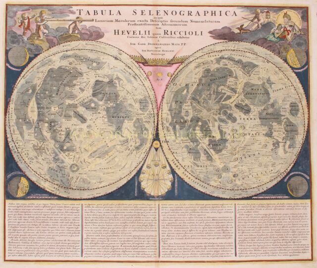 18e-eeuwse kaart van de maan