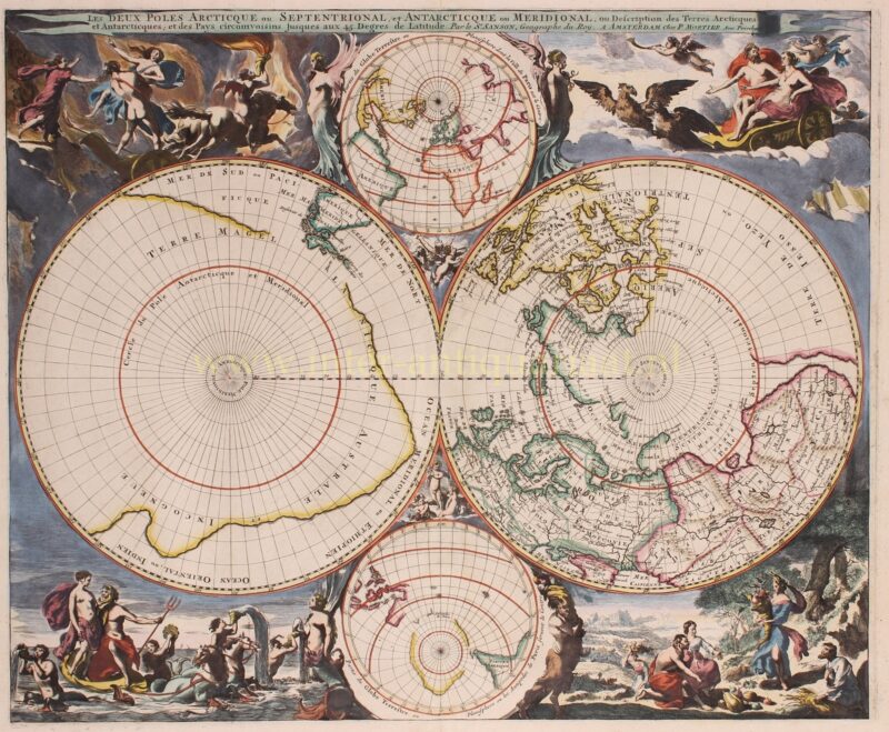 Noord- en Zuidpool – Pieter Mortier, 1696