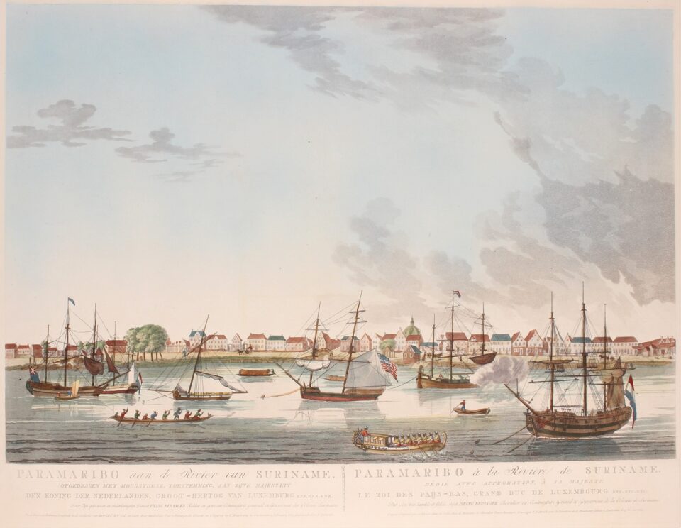 Gezicht op de Waterkant te Paramaribo in 1817