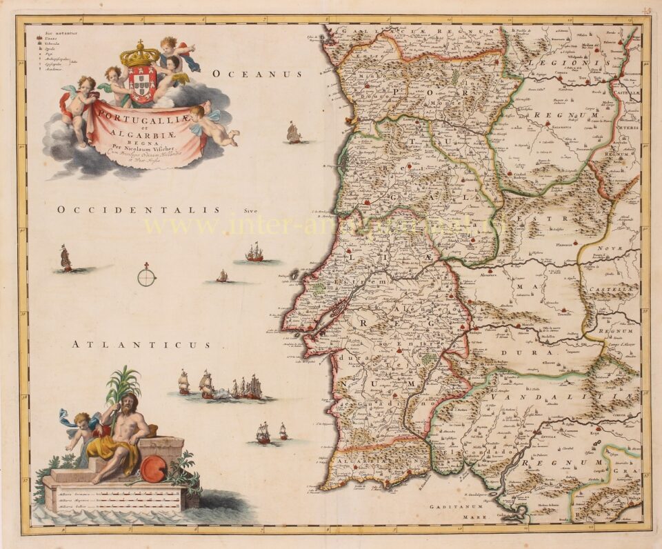 17e-eeuwse kaart van het koninkrijk Portugal en Algarve